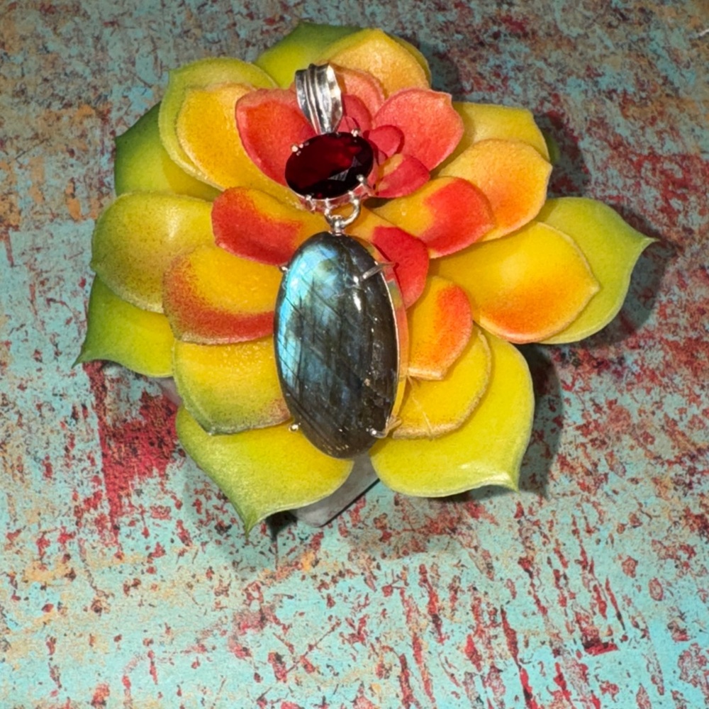 Fiery Labradorite Silver Ring - image 1